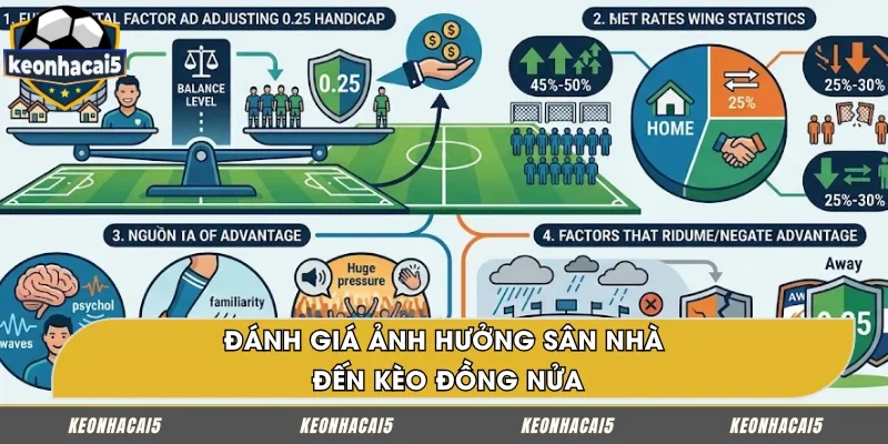 Phân tích tác động sân nhà trong kèo đồng nửa